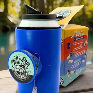 Fishing Can Cooler Chill N Reel with Built-In Hand Line Reel